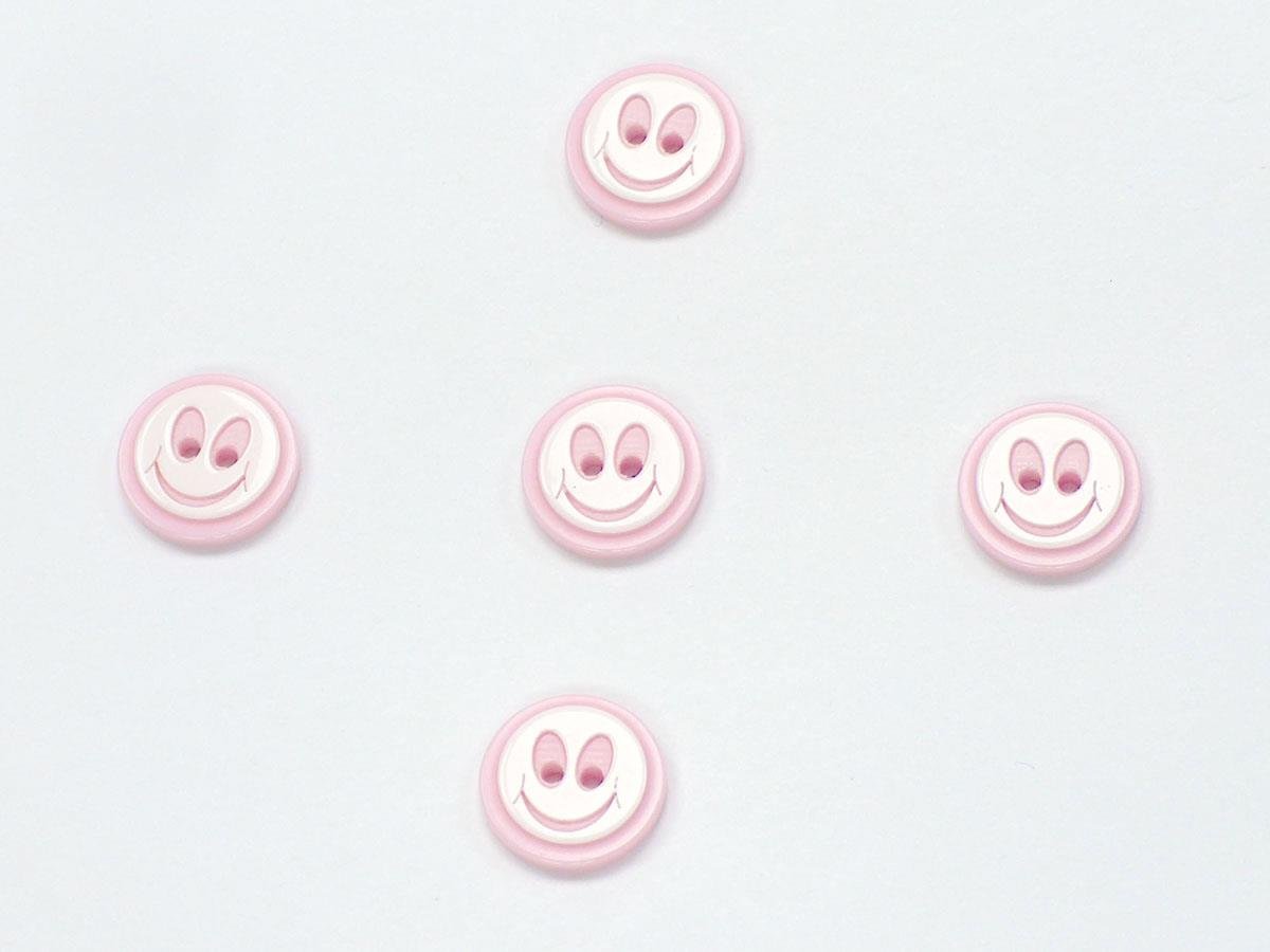 5 Ghost Face Figure Buttons Pink, White 15mm long