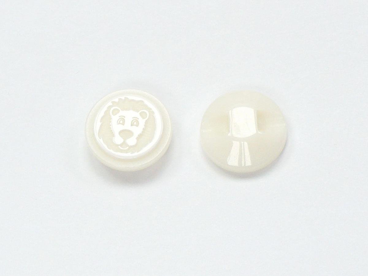 5 Lion Figure Buttons White 15mm long