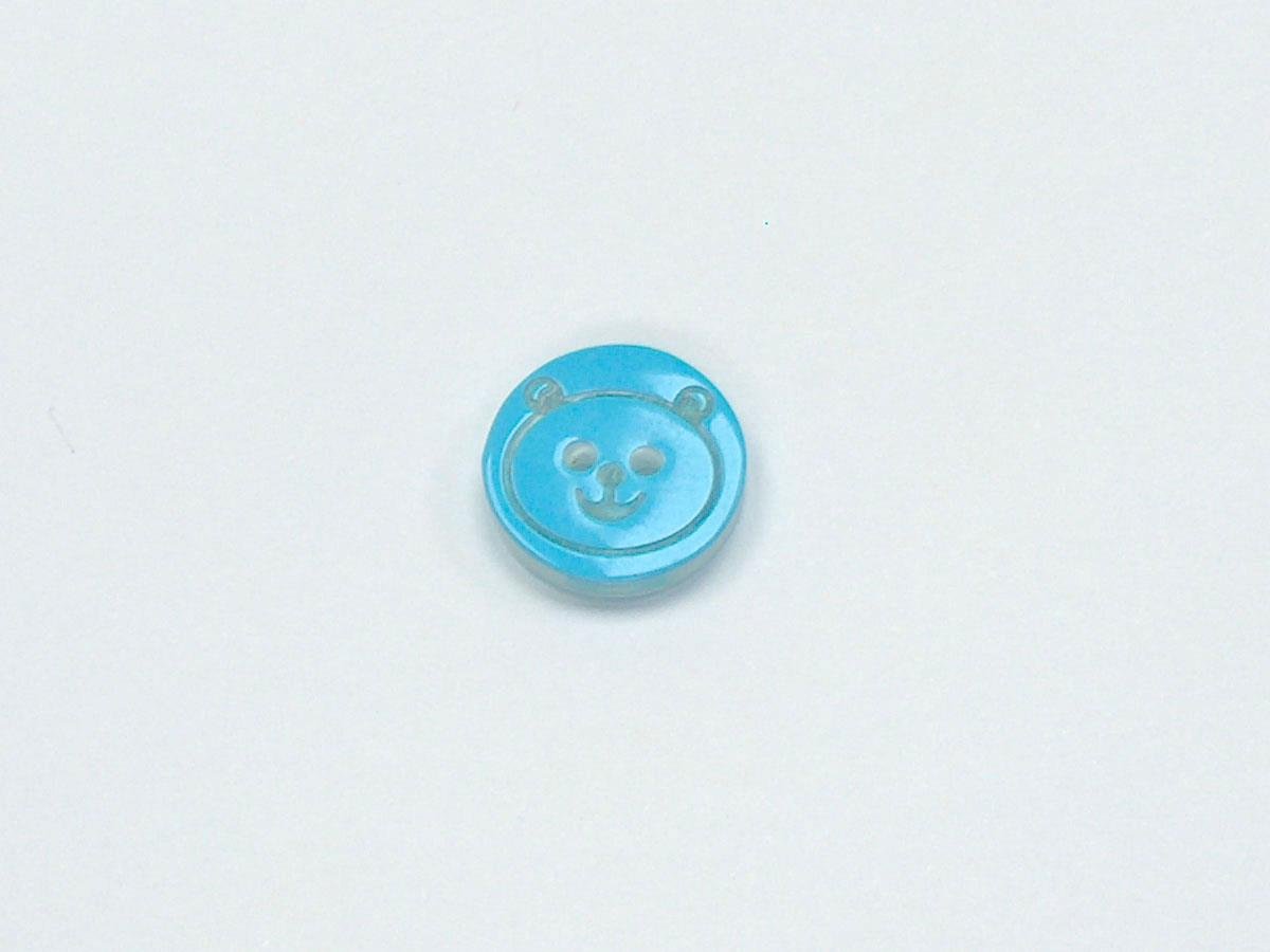 5 Panda Figure Buttons Blue 15mm long