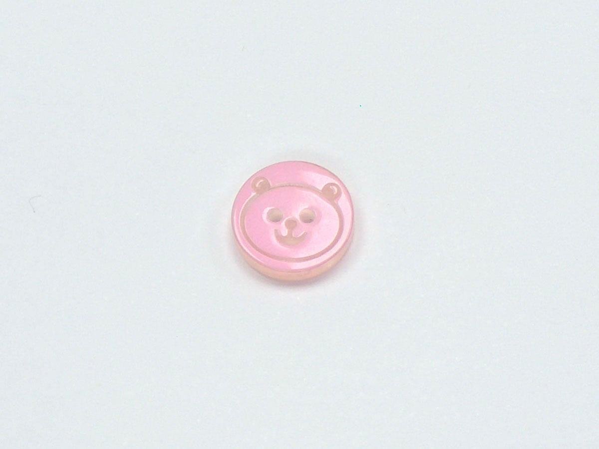 5 Panda Figure Buttons Pink 15mm long