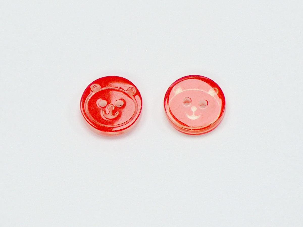 5 Panda Figure Buttons Red 15mm long