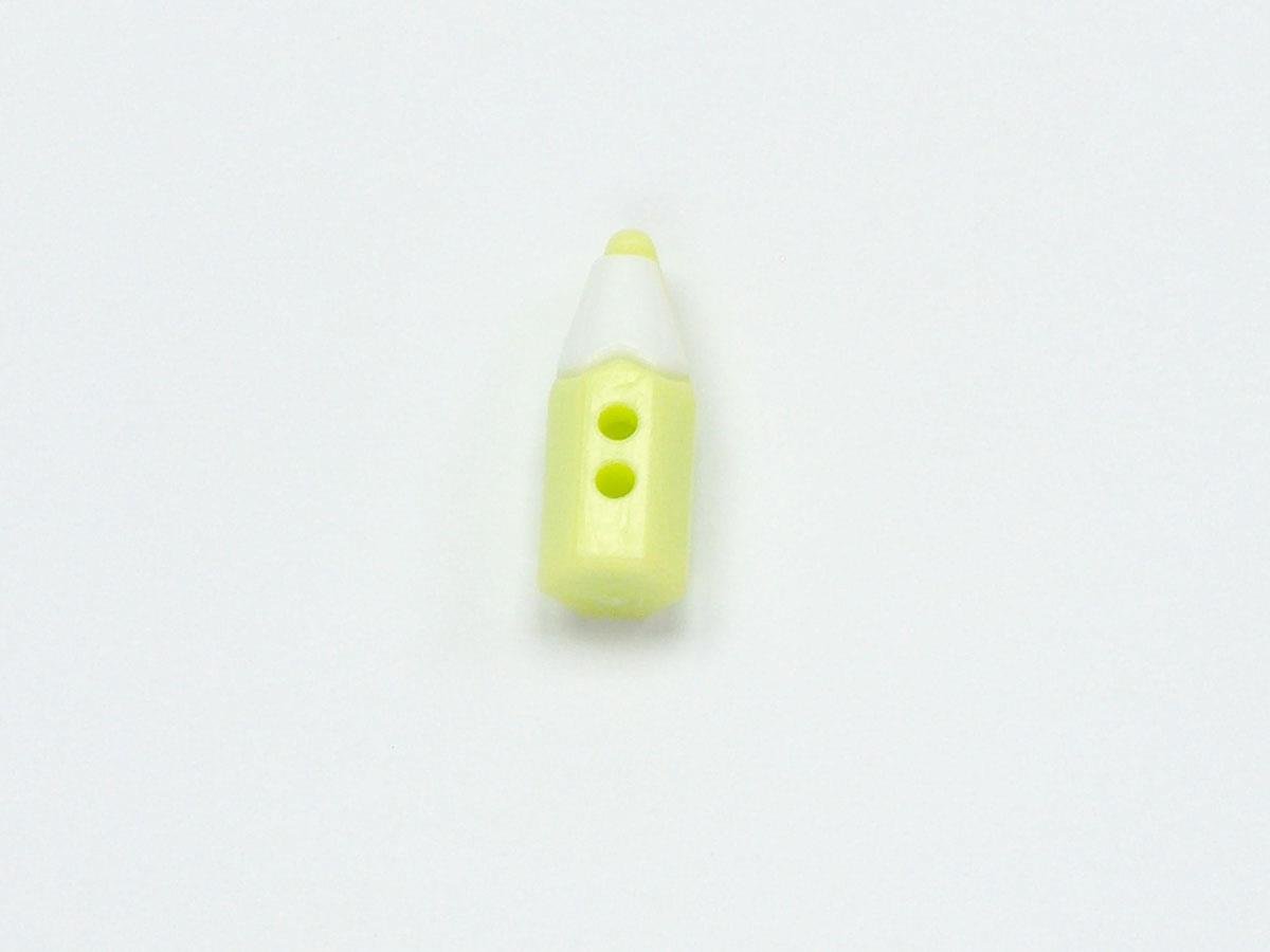 5 Pencil Figure Buttons Green, White 15mm long