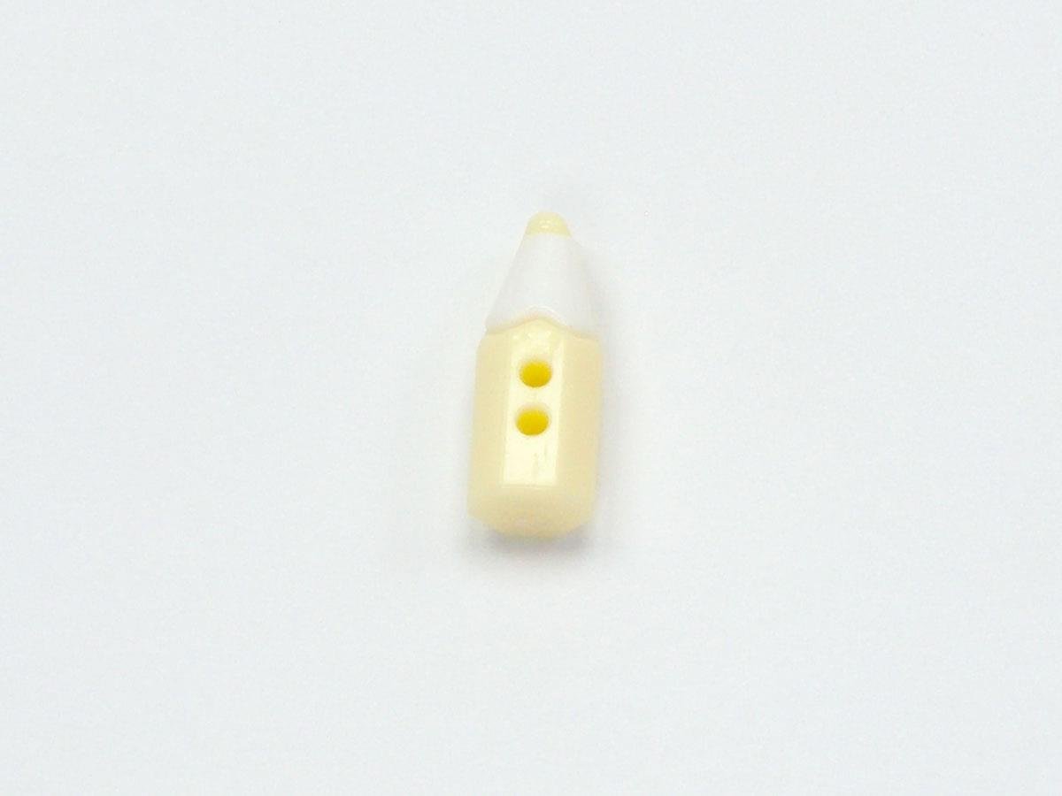 5 Pencil Figure Buttons Light Green, White 15mm long