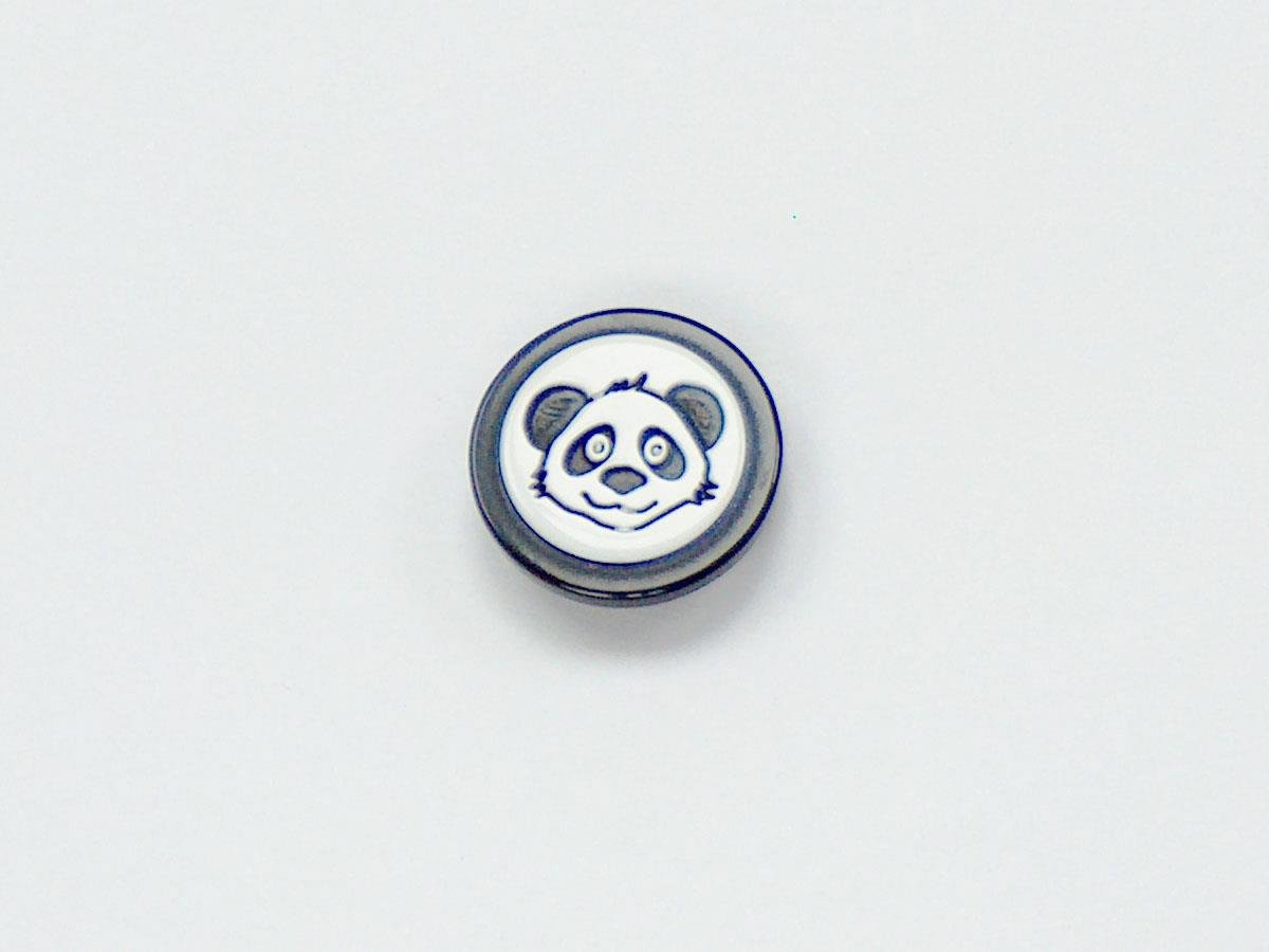 5 Raccoon Face Figure Buttons Black, White 15mm long
