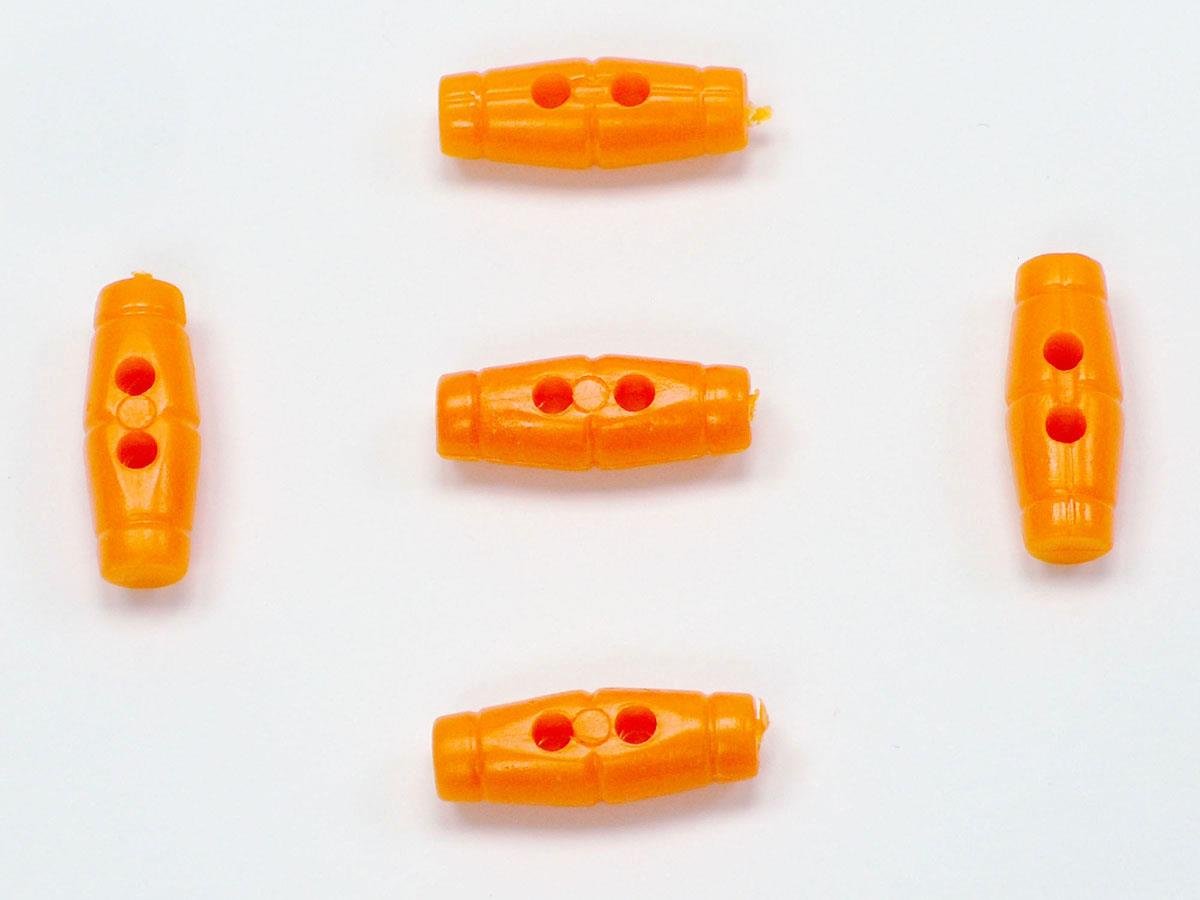 5 Shepherd Buttons Orange 15mm long