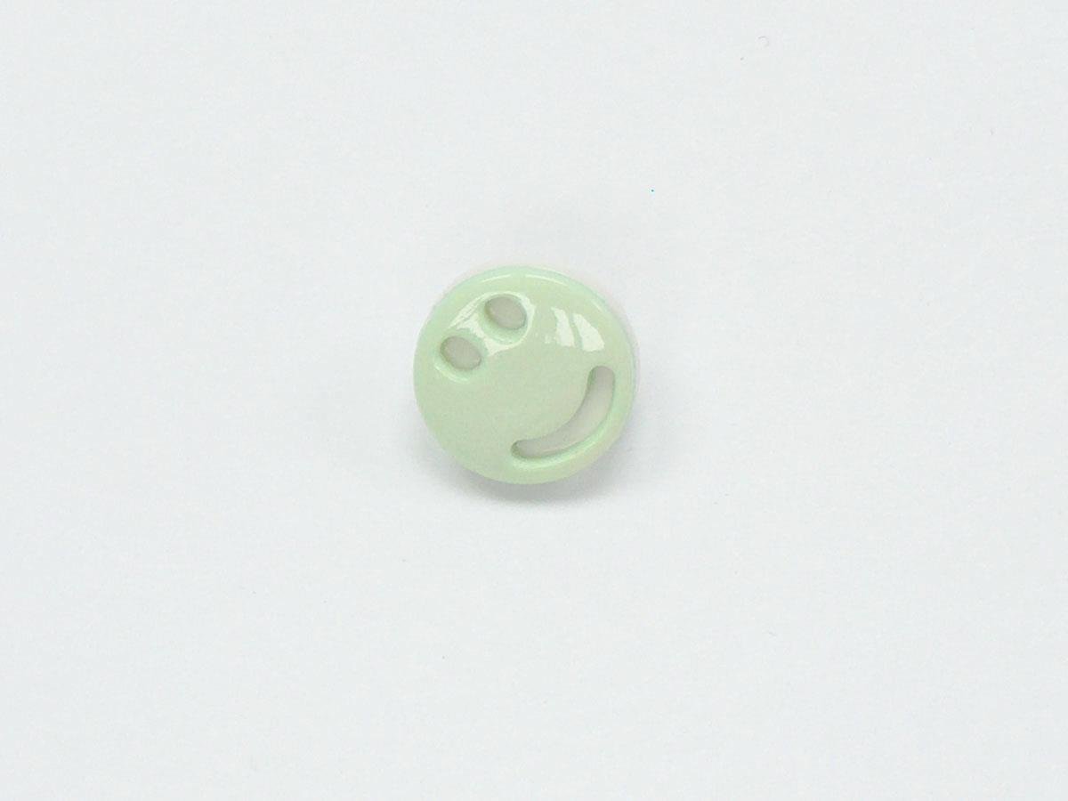 5 Smiley Face Figure Buttons Mint Green, White 15mm long