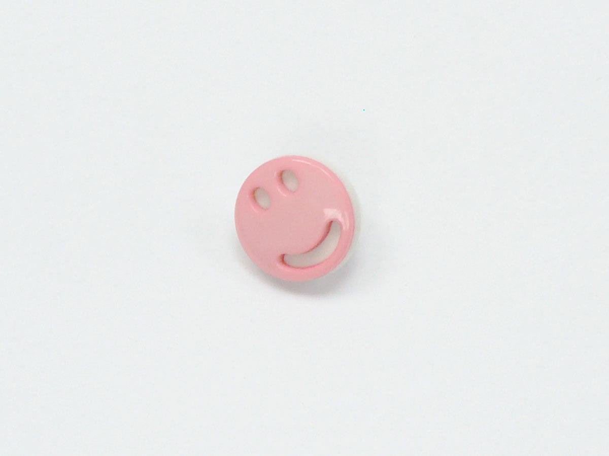 5 Smiley Face Figure Buttons Pink, White 15mm long