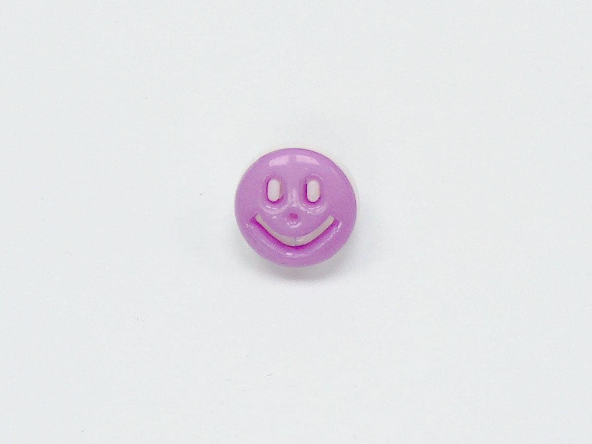 5 Smiling Face Figure Buttons Multicolor Lilac, White 15mm long