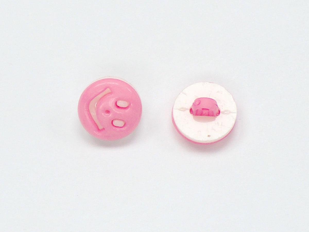 5 Smiling Face Figure Buttons Multicolor Pink, White 15mm long