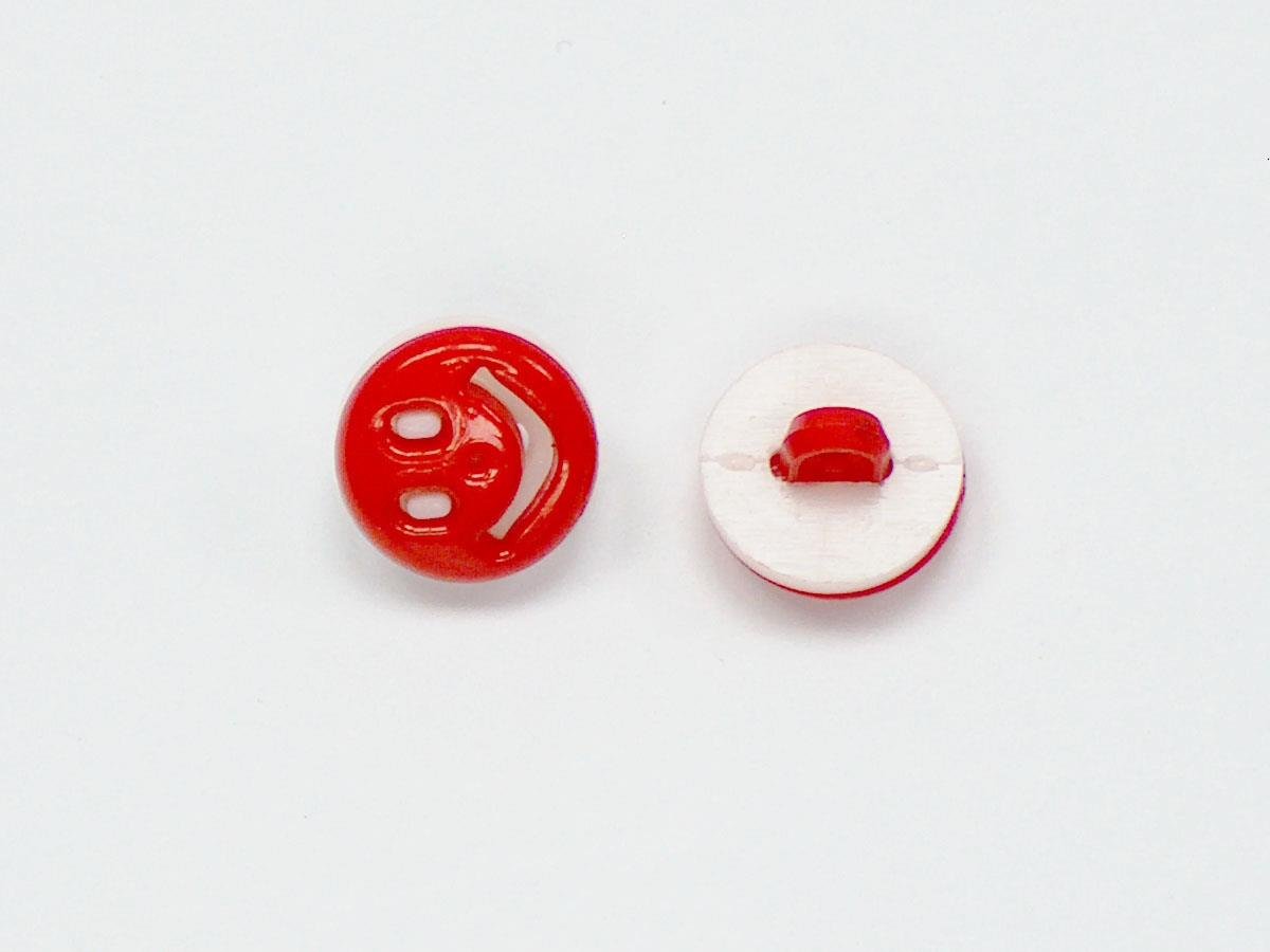 5 Smiling Face Figure Buttons Multicolor Red, White 15mm long