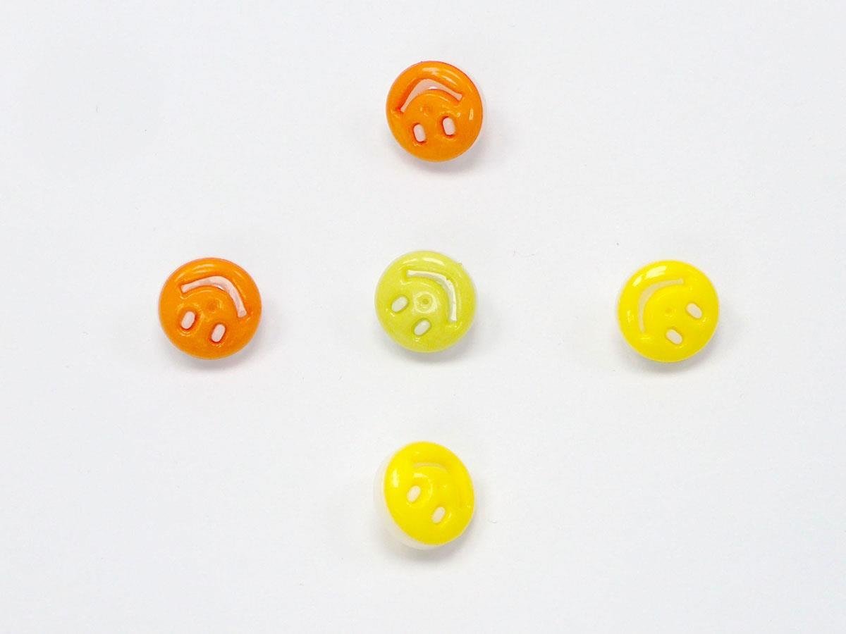 5 Smiling Face Figure Buttons Multicolor Mixed Lot 15mm long