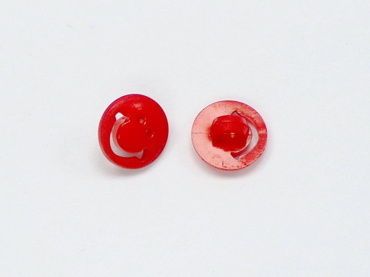 5 Smiling Face Figure Buttons Red 15mm long