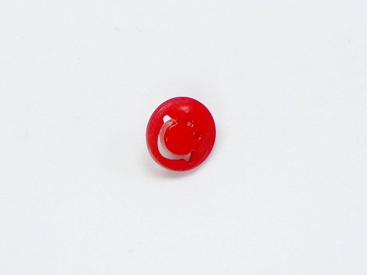 5 Smiling Face Figure Buttons Red 15mm long