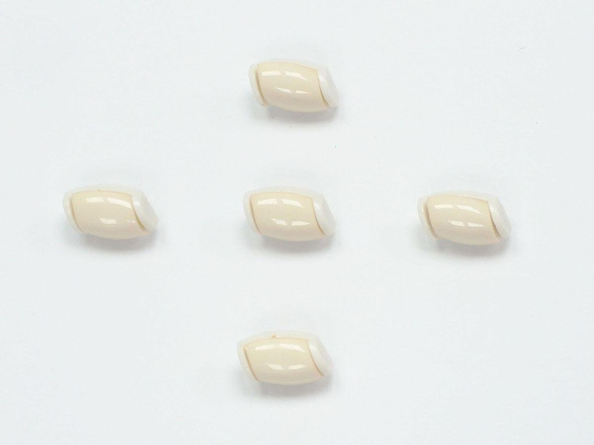 5 Water Bottle Figure Buttons Cream, White 15mm long