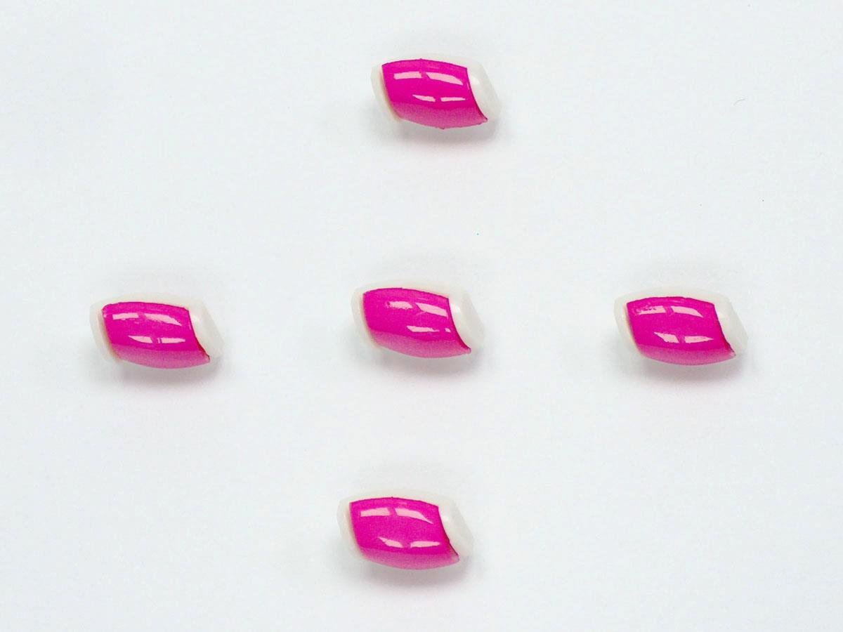 5 Water Bottle Figure Buttons Fuchsia, White 15mm long