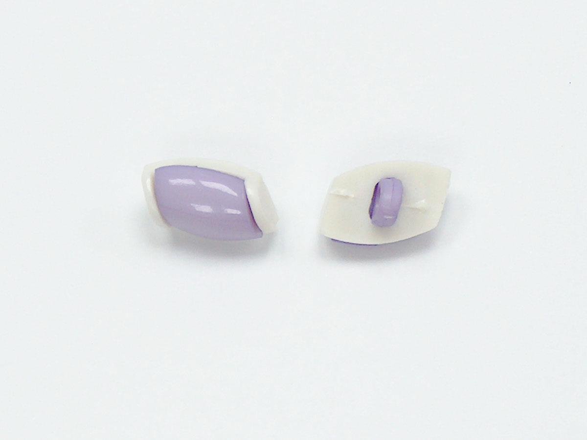 5 Water Bottle Figure Buttons Lilac, White 15mm long