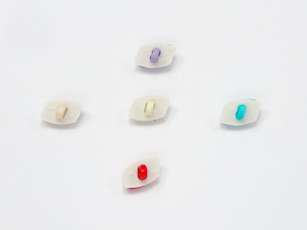 5 Water Bottle Figure Buttons Mixed Lot 15mm long