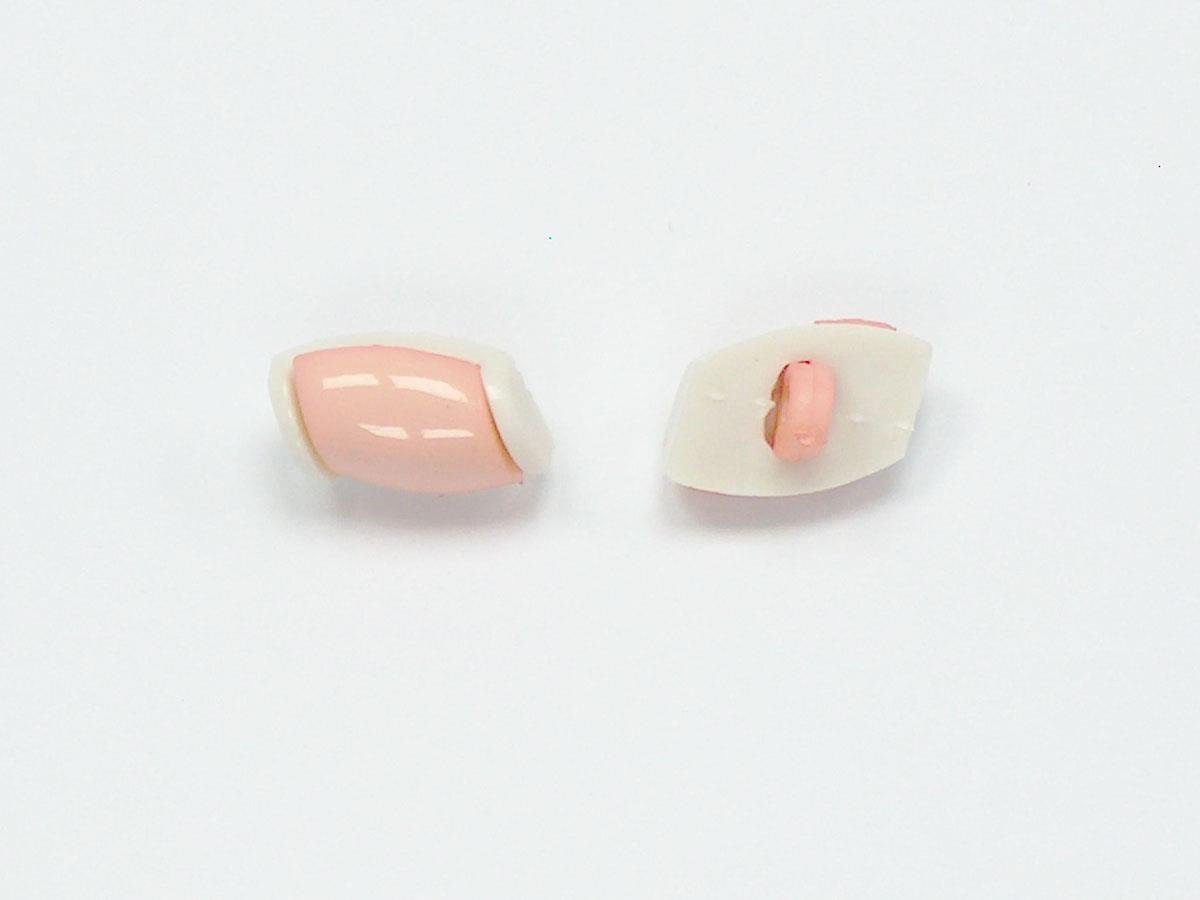 5 Water Bottle Figure Buttons Salmon, White 15mm long