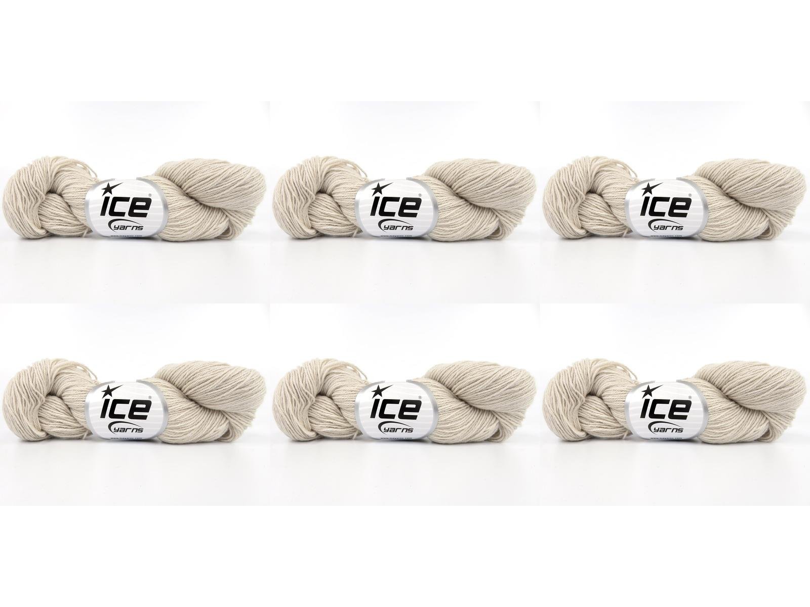 6x50gr. MERINO COTTON Açık Bej Organik Pamuk, Merino Yün Lüks, Kışlık, Yün, Organik Pamuk, Pamuk, Merino Yün