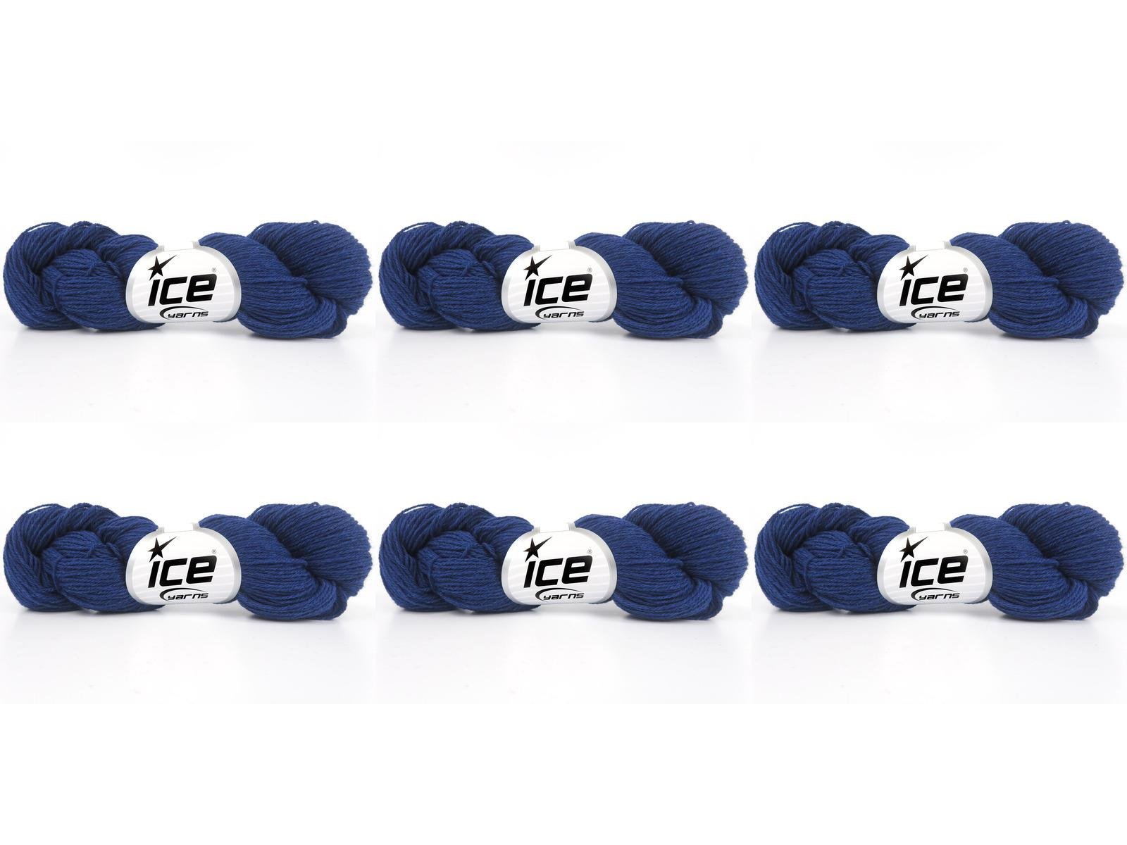 6x50gr. MERINO COTTON Koyu Mavi Organik Pamuk, Merino Yün Lüks, Kışlık, Yün, Organik Pamuk, Pamuk, Merino Yün