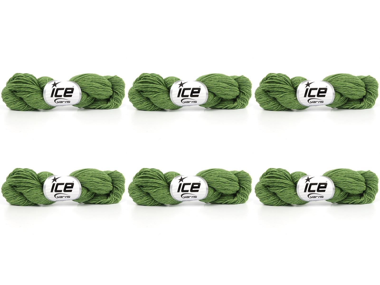 6x50gr. MERINO COTTON Yeşil Organik Pamuk, Merino Yün Lüks, Kışlık, Yün, Organik Pamuk, Pamuk, Merino Yün