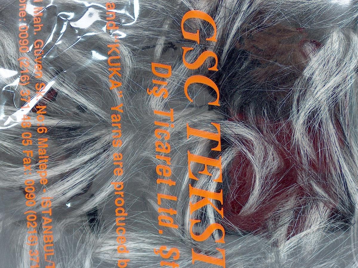 8 Faux Fur PomPoms Black, White, Grey