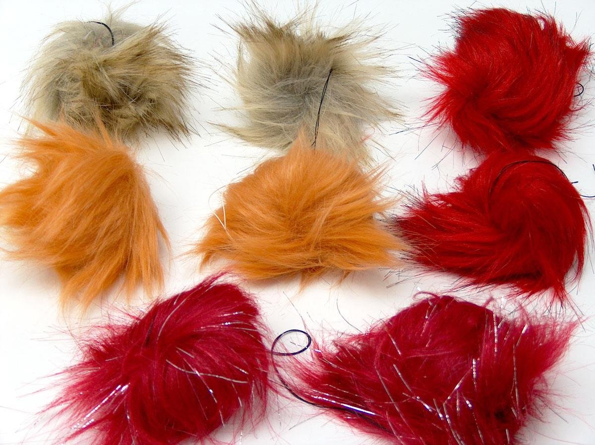 8 Faux Fur PomPoms Mixed Lot