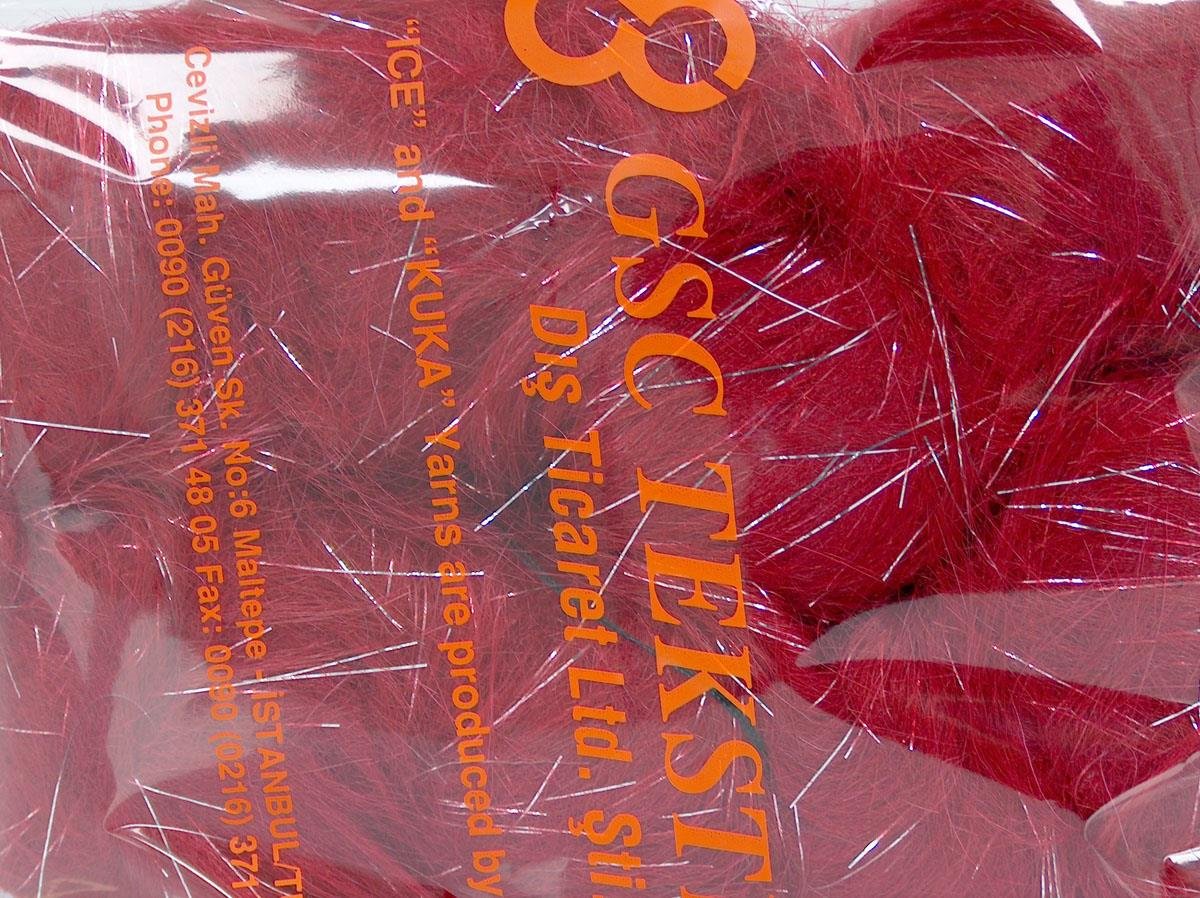 8 Faux Fur PomPoms Red