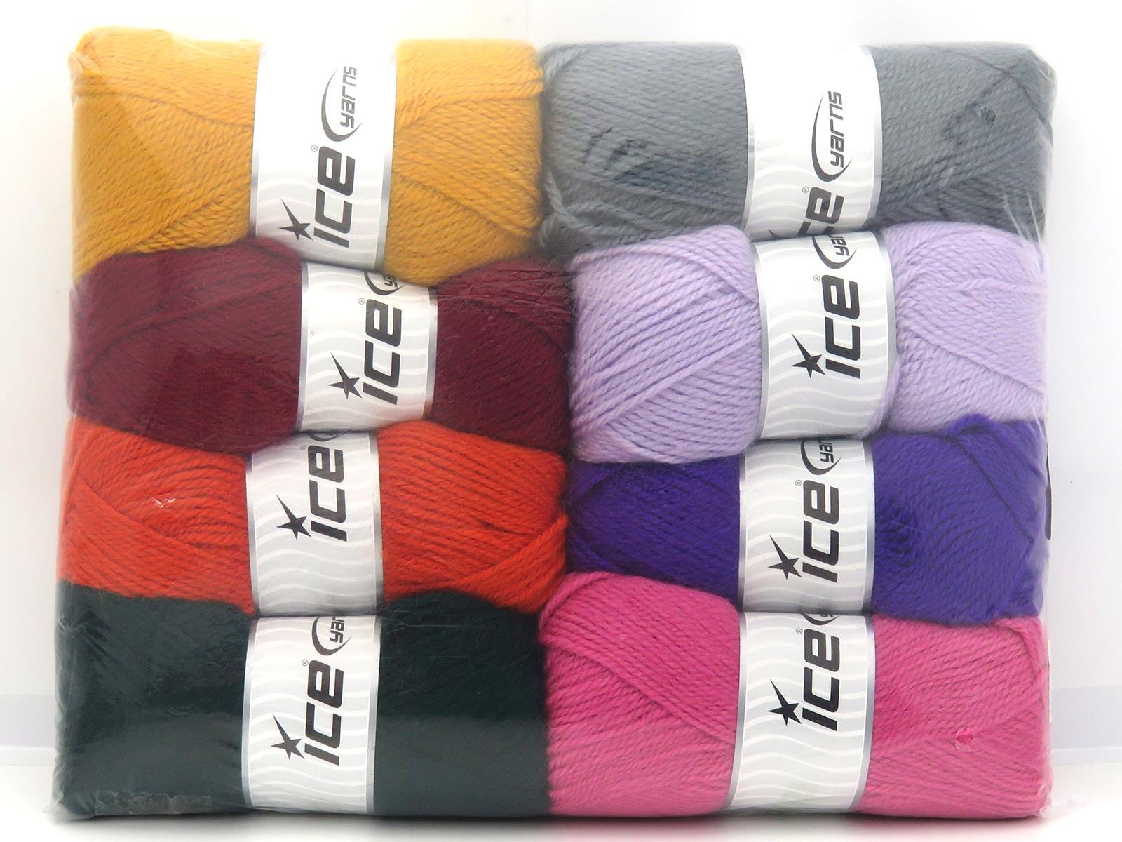 800 gr ICE YARNS Angora Luxe Yarns MIXED LOT (10% Mohair 15% Wool) Yarn Multicolor