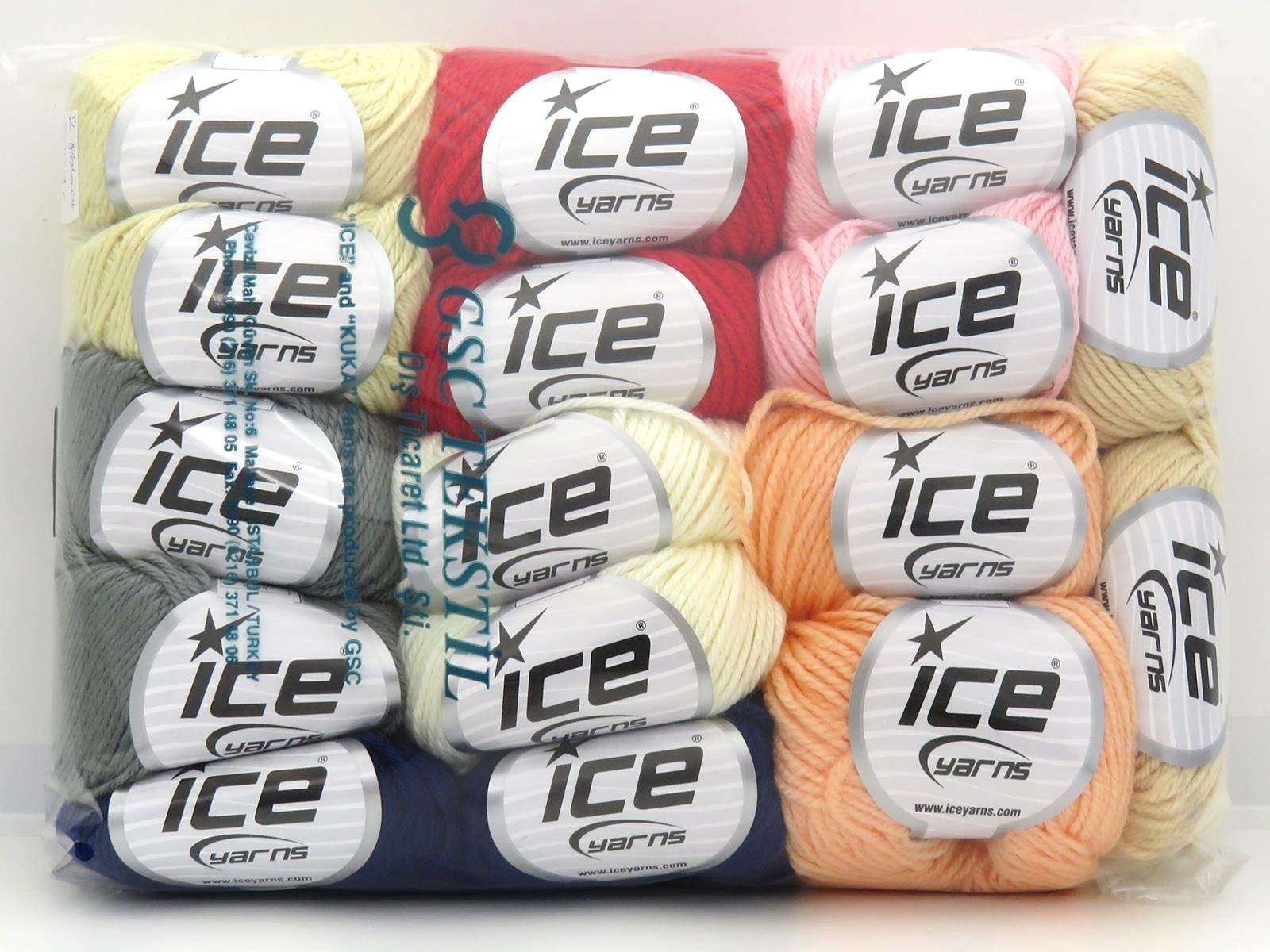 800 gr ICE YARNS Lana Morbida Yarns MIXED LOT (40% Wool) Yarn Multicolor