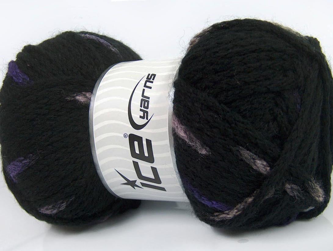 AirWool Bulky Spots Black, Purple, Rose Pink