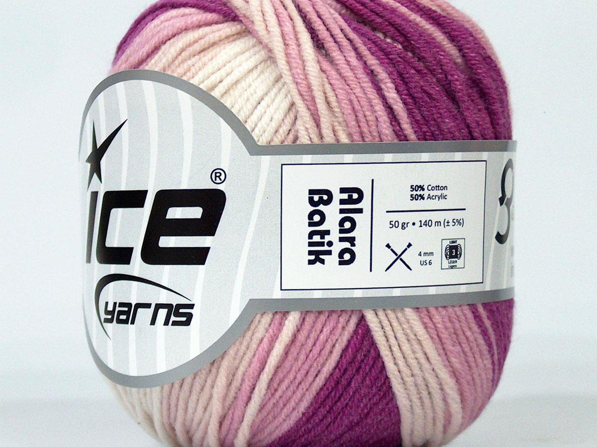 Alara Batik White, Pink Shades, Lavender