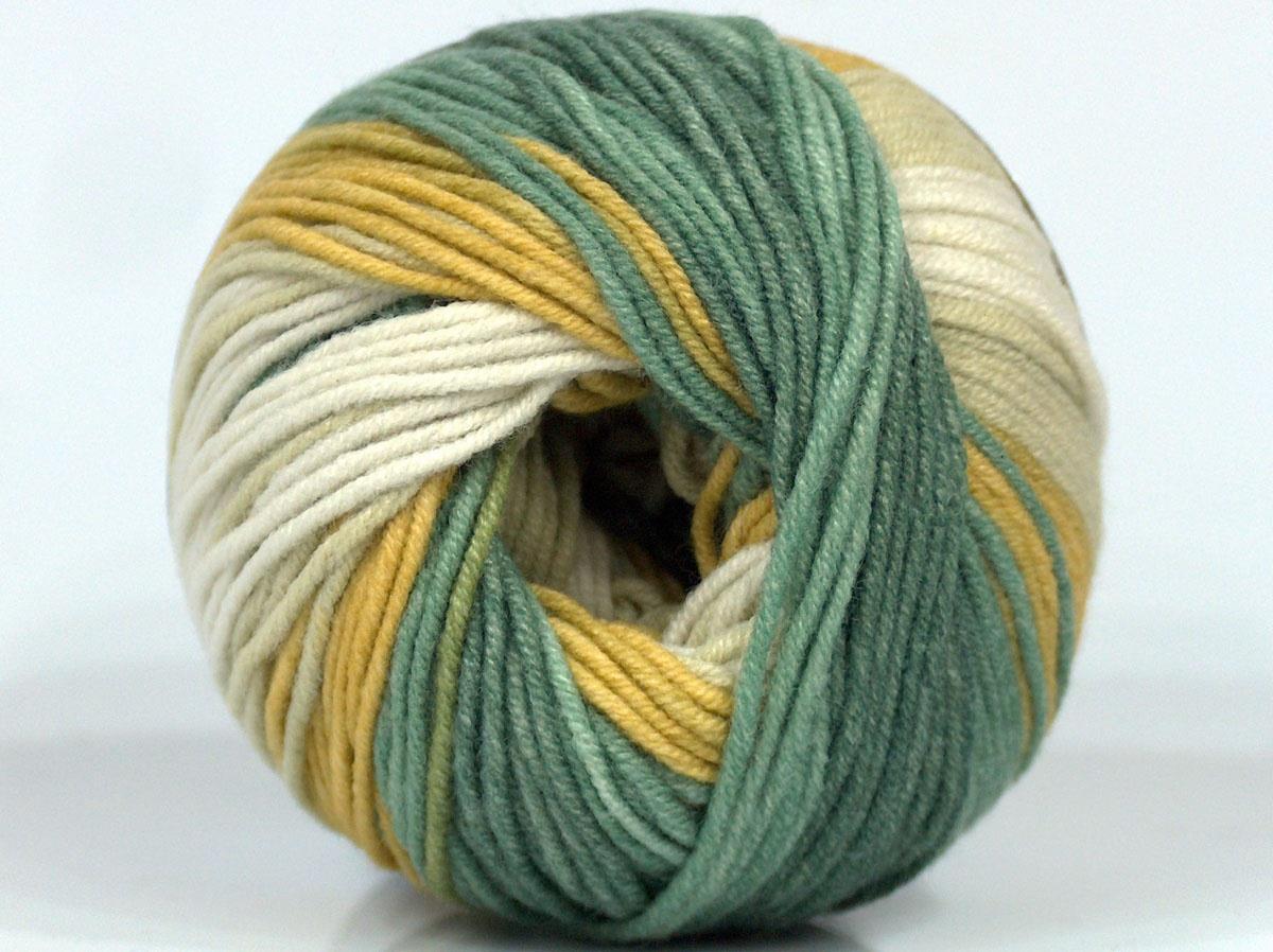 Alara Batik Yellow, Green Shades, Light Cream