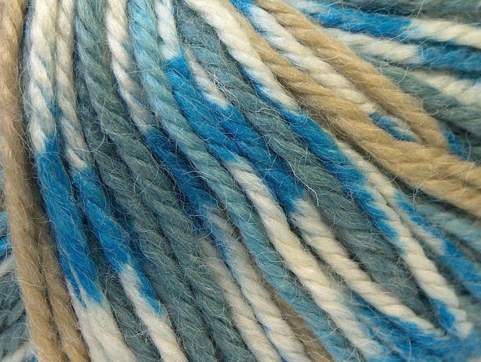 Alpaca Bulky Magic Blue, Grey, Light Brown