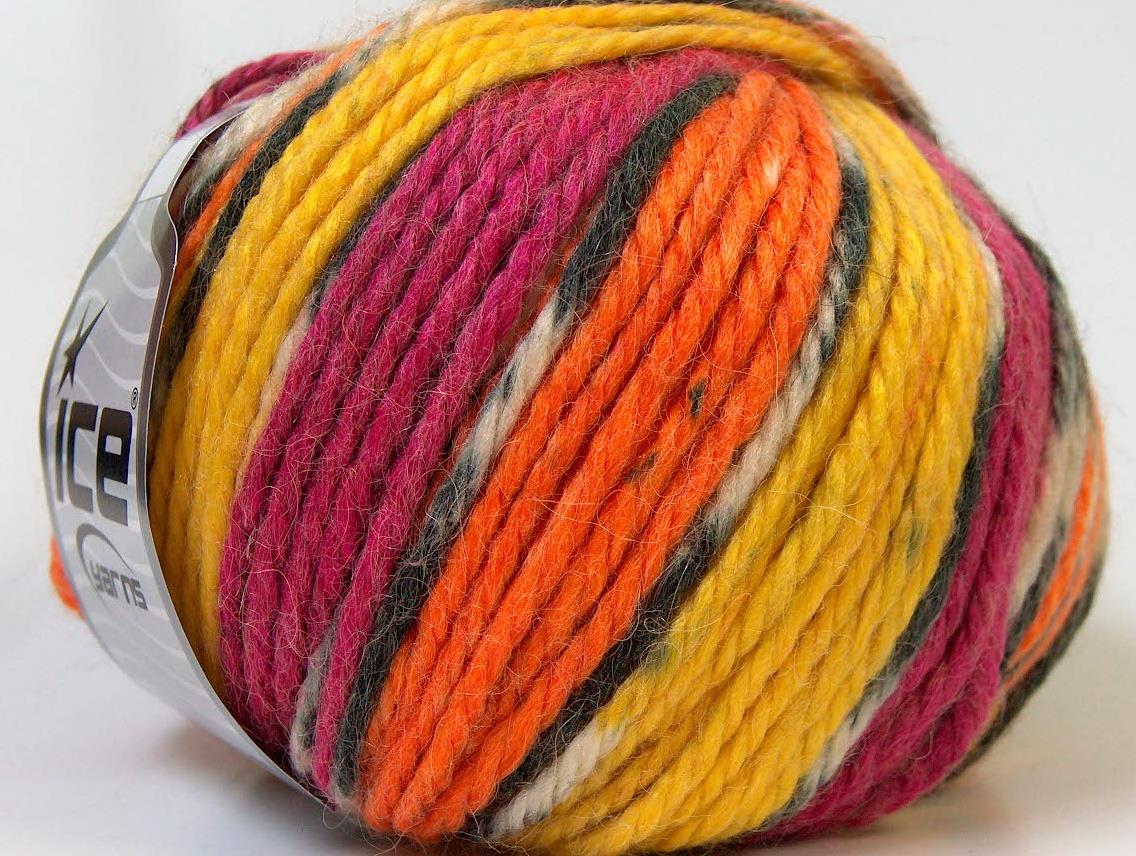 Alpaca Bulky Magic Orange, Yellow, Fuchsia