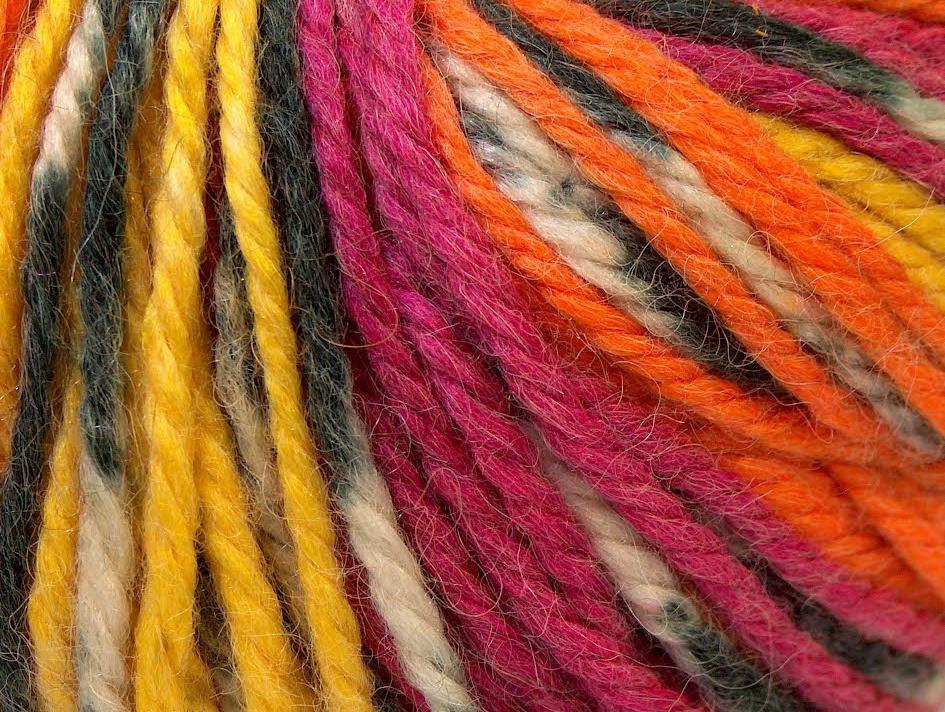 Alpaca Bulky Magic Orange, Yellow, Fuchsia