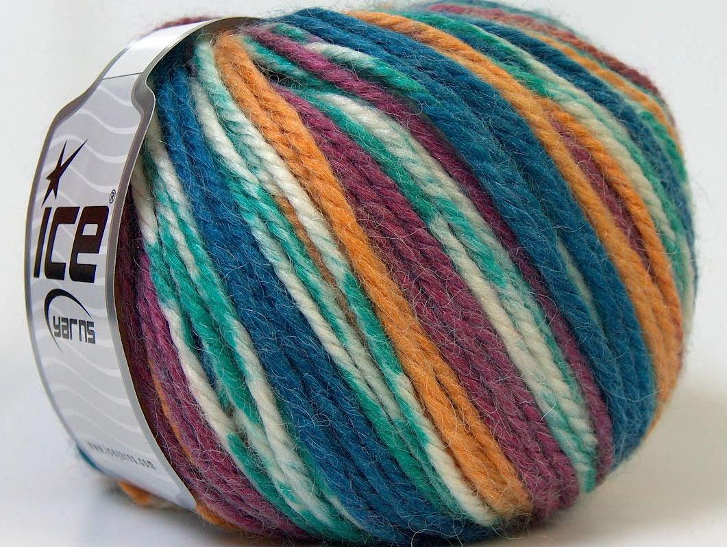 Alpaca Bulky Magic White, Purple, Gold, Navy