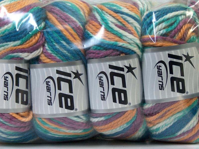 Alpaca Bulky Magic White, Purple, Gold, Navy