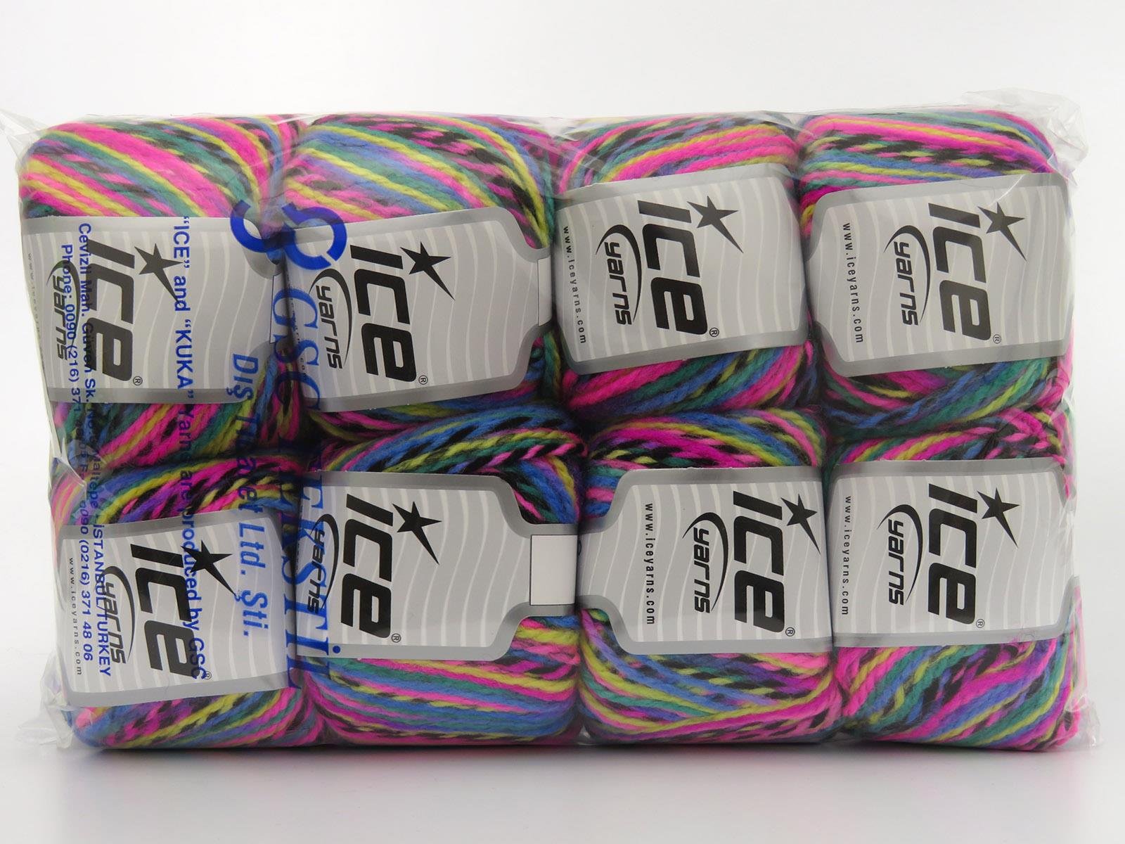 Anatolia Wool Green, Black, Blue, Yellow, Pink Shades