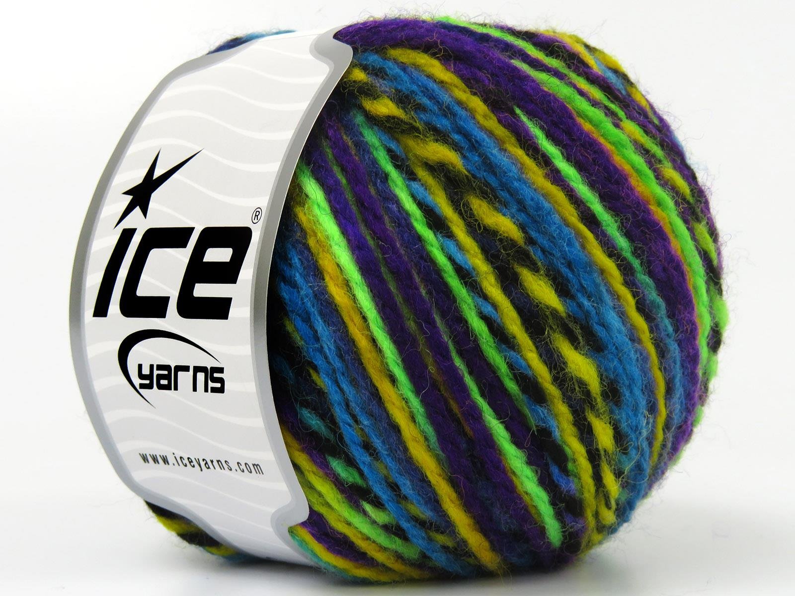 Anatolia Wool Green, Black, Purple, Turquoise, Yellow