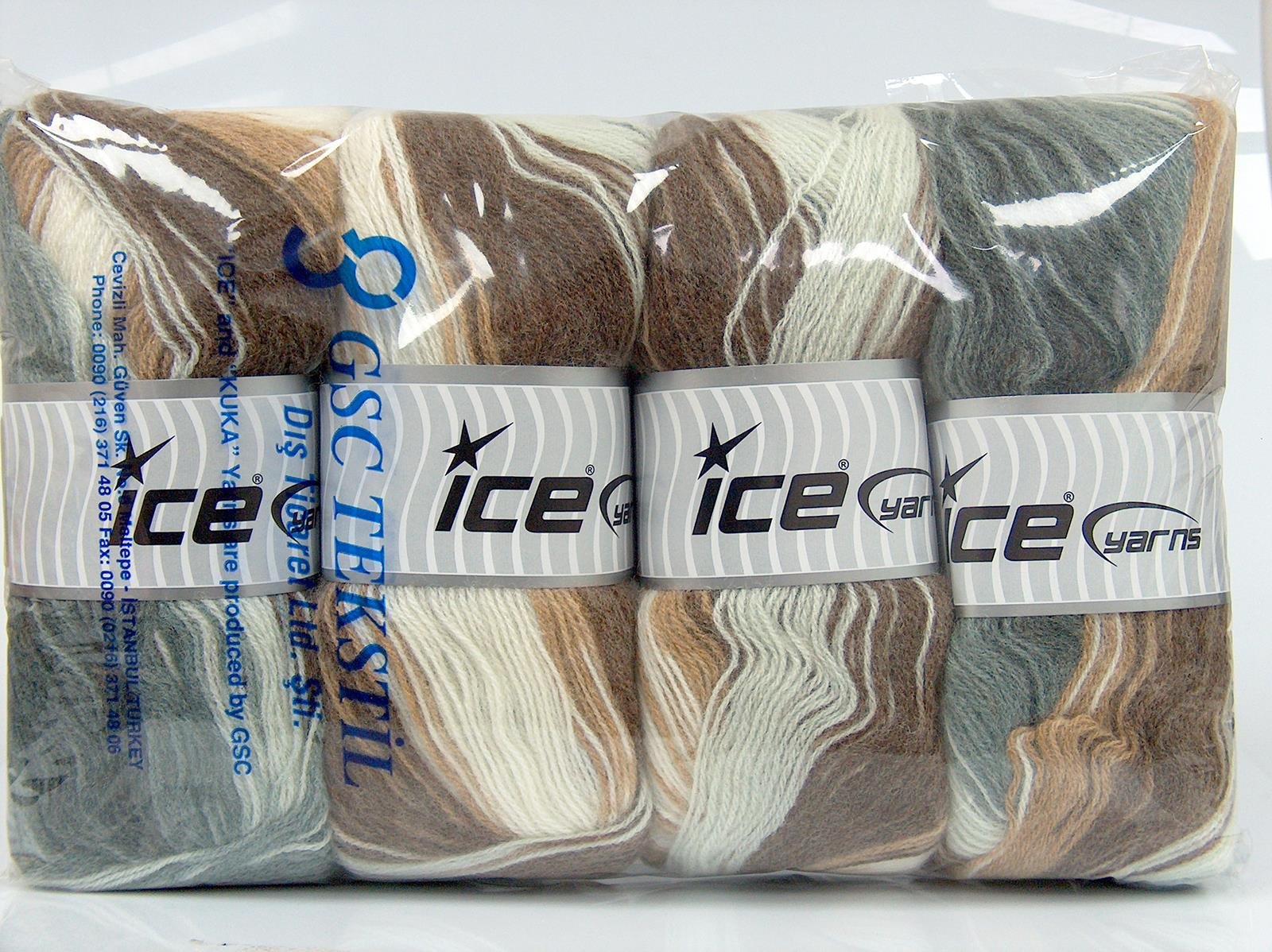 Angora Batik Brown Shades, Grey Shades, Ecru