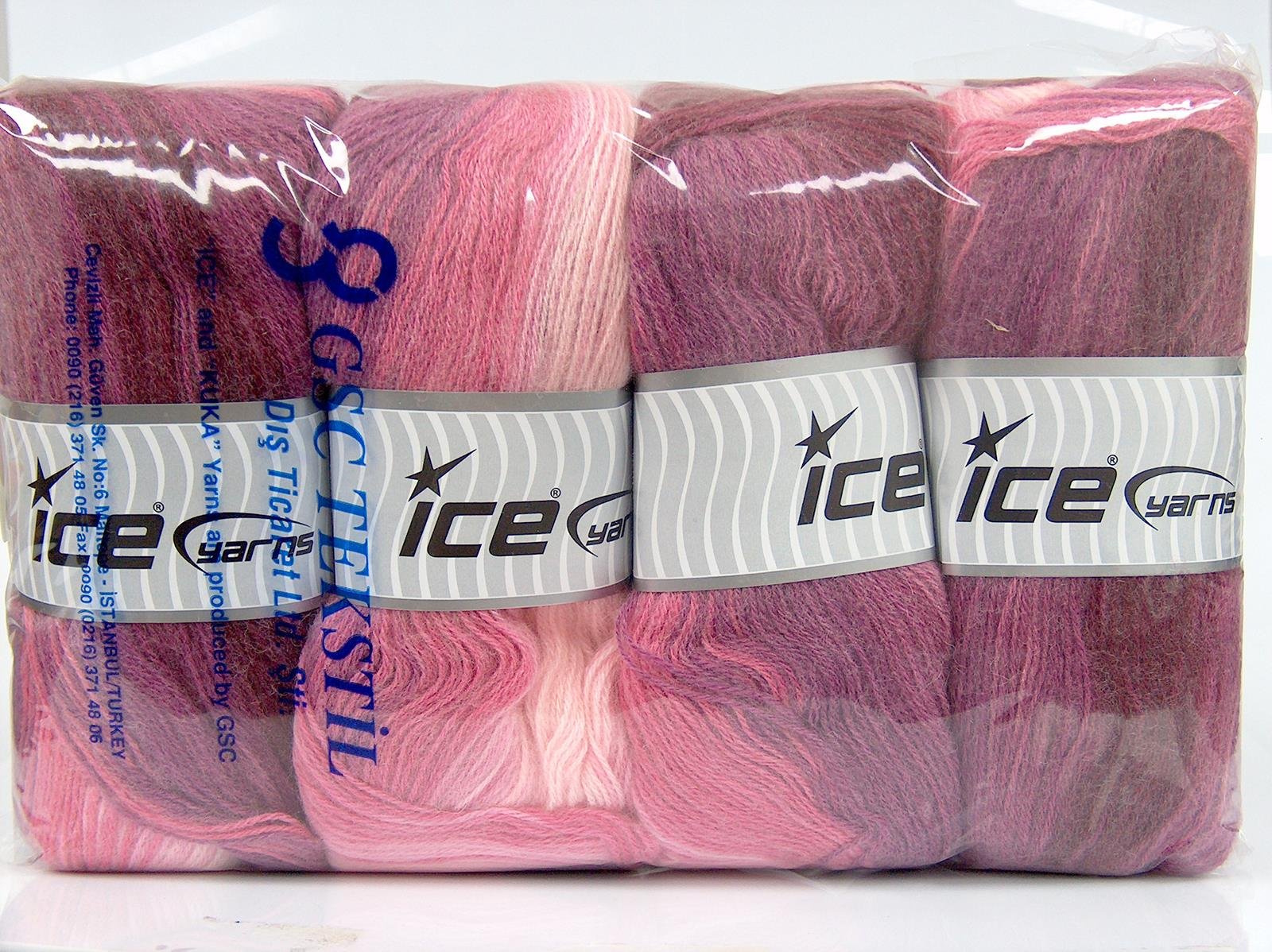 Angora Batik Burgundy, Pink Shades