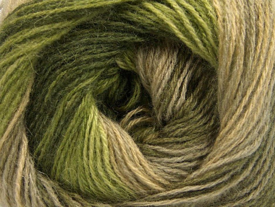 Angora Batik Camel, Khaki, Green Shades