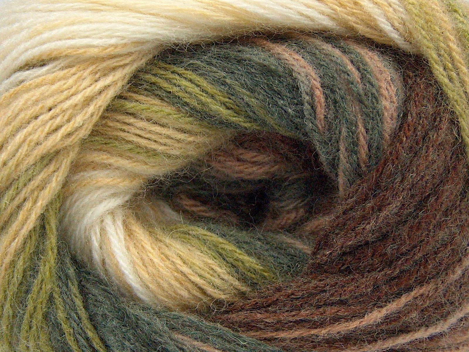 Angora Batik Cream, Brown Shades, Green Shades, Ecru