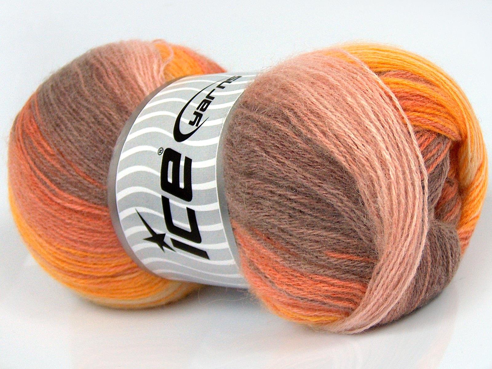 Angora Batik Cream, Gold, Light Maroon, Salmon Shades