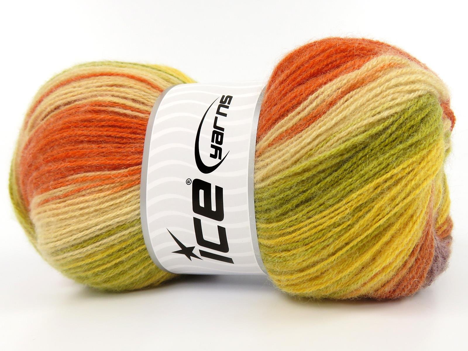 Angora Batik Green, Purple, Cream, Orange, Yellow, Gold, Beige