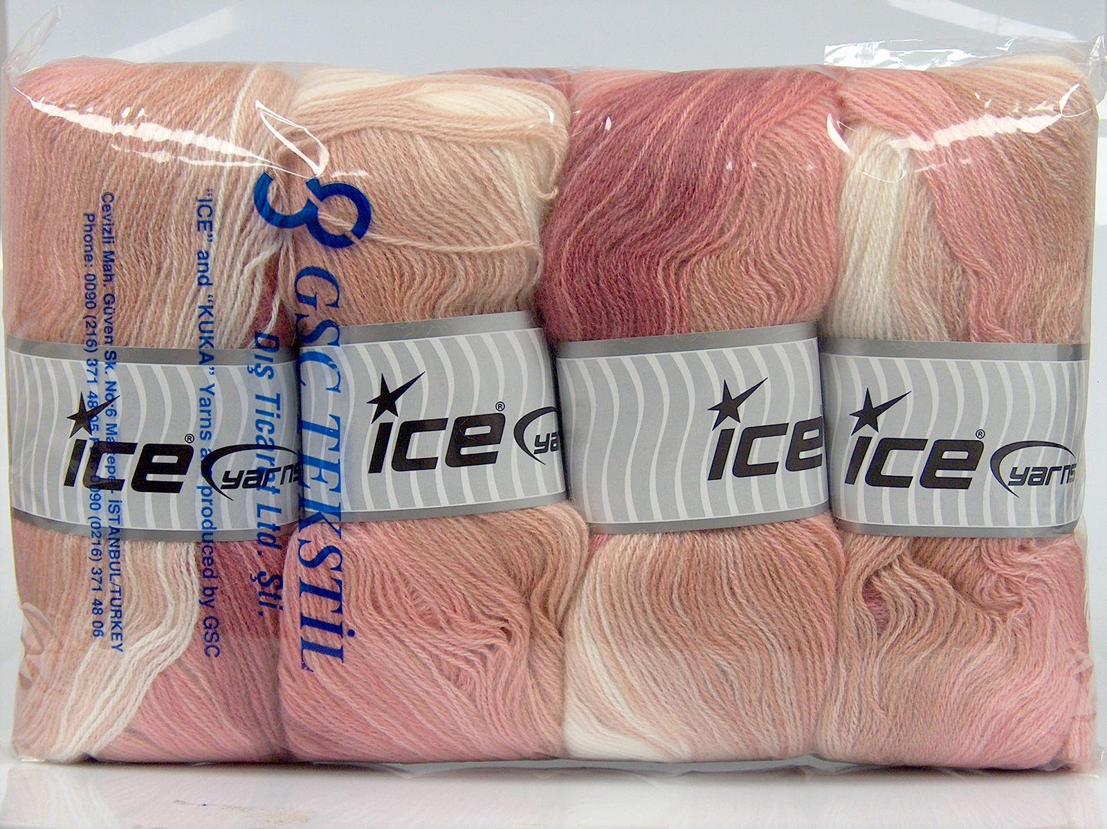 Angora Batik Pink Shades, Ecru