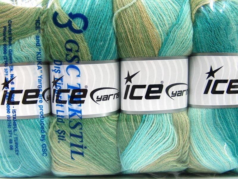 Angora Batik Turquoise, Green Shades