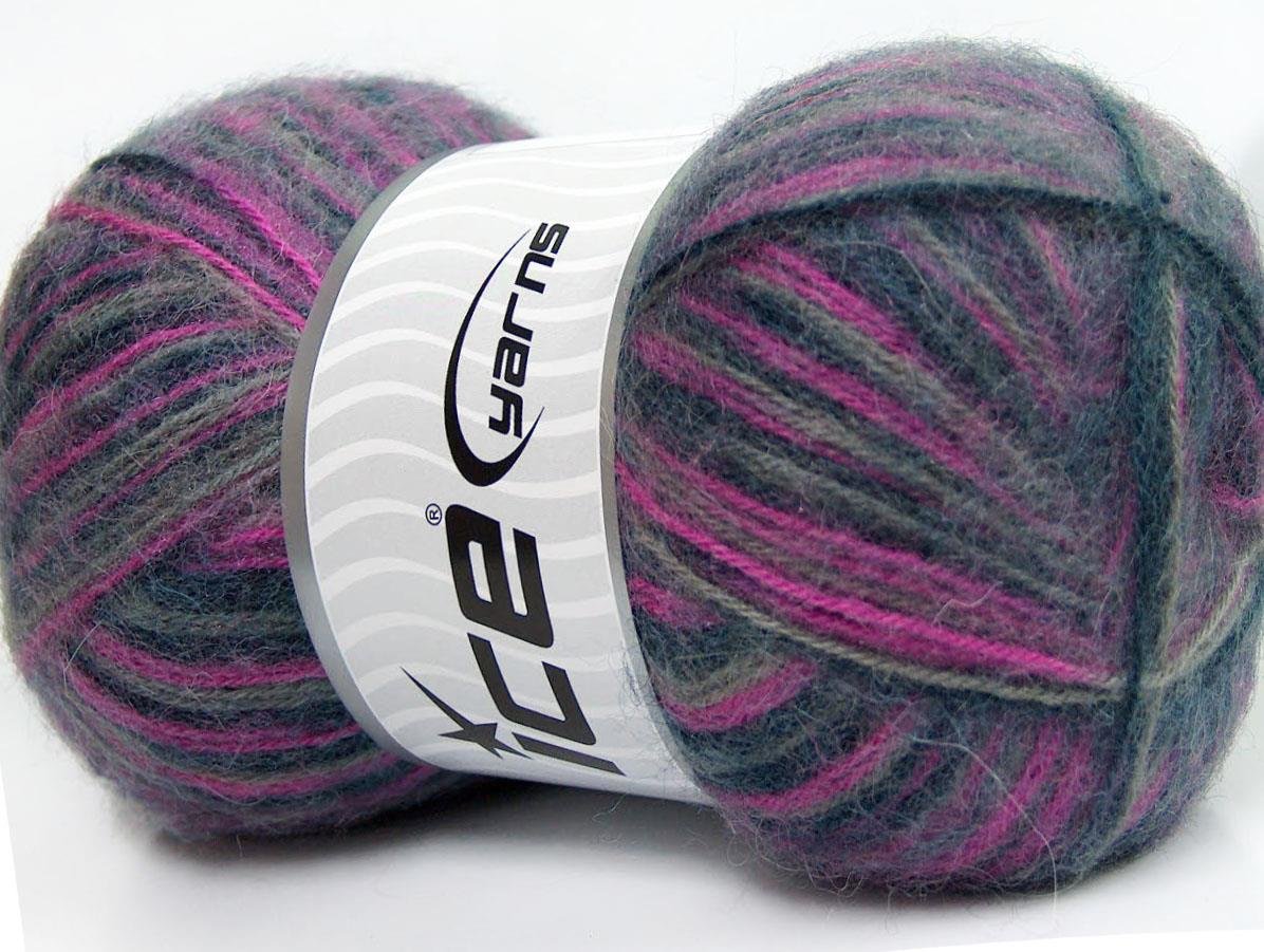 Angora Supreme Color Purple, Grey, Navy