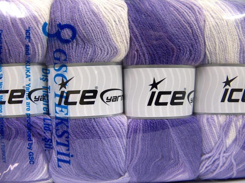 Baby Batik Cream, Lilac Shades